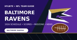 Baltimore Ravens 2026 game guide with schedule, scores, standings, RedZone and NFL news